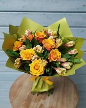 Букет цветов из:  Альстромерии и Розы в Парфентьево