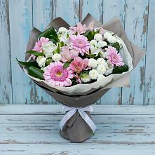 Букет цветов из:  Герберы, Альстромерии и Хризантемы #REPLACE_PRED# Парфентьево