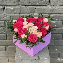 Цветочная композиция из Розы в коробке #REPLACE_PRED# Парфентьево