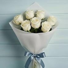 Букет 7 Белых роз Эдлесс Лав #REPLACE_PRED# Парфентьево