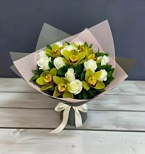 Букет цветов из:  Орхидеи и Розы в Парфентьево