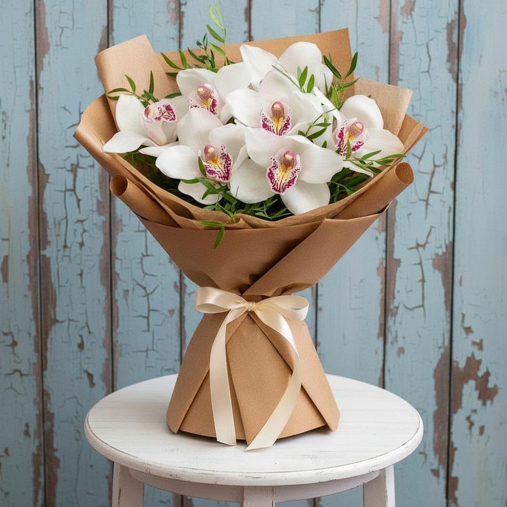 Букет цветов из: Орхидеи и Розы в Парфентьево