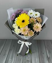 Букет цветов из:  Розы, Герберы и Хризантемы в Парфентьево