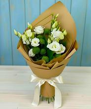 Букет цветов из:  Хризантемы и Лизиантусы в Парфентьево