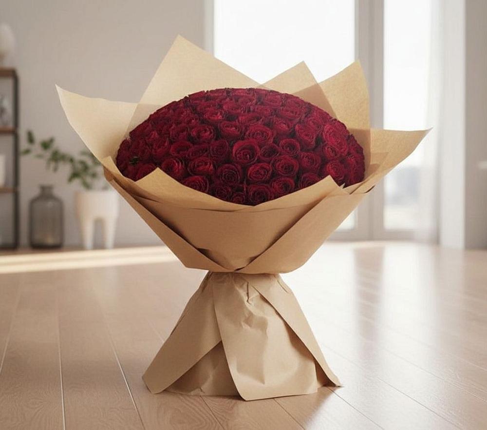 Букет 101 Красная роза в Парфентьево