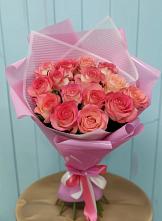 Букет 15 Розовых роз Равель в Парфентьево