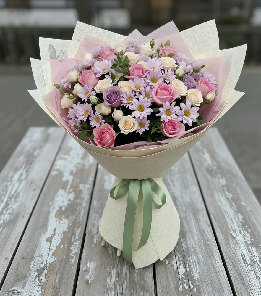 Букет цветов из: Розы и Хризантемы в Парфентьево