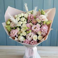 Букет цветов из:  Альстромерии и Розы #REPLACE_PRED# Парфентьево
